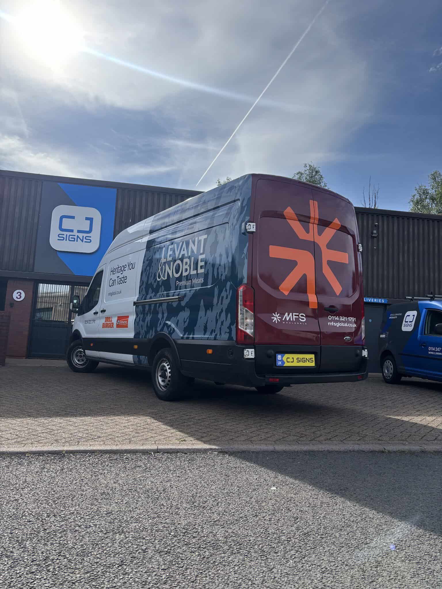 Levant & Noble and MFS Wholesale branded van wrap